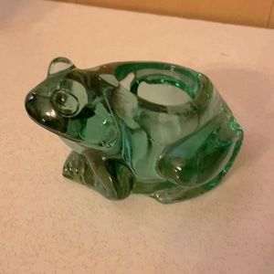 Large Glass Frog candle holder